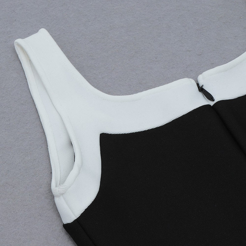 Black Distinctive Splicing Bandage Bodysuit Dress