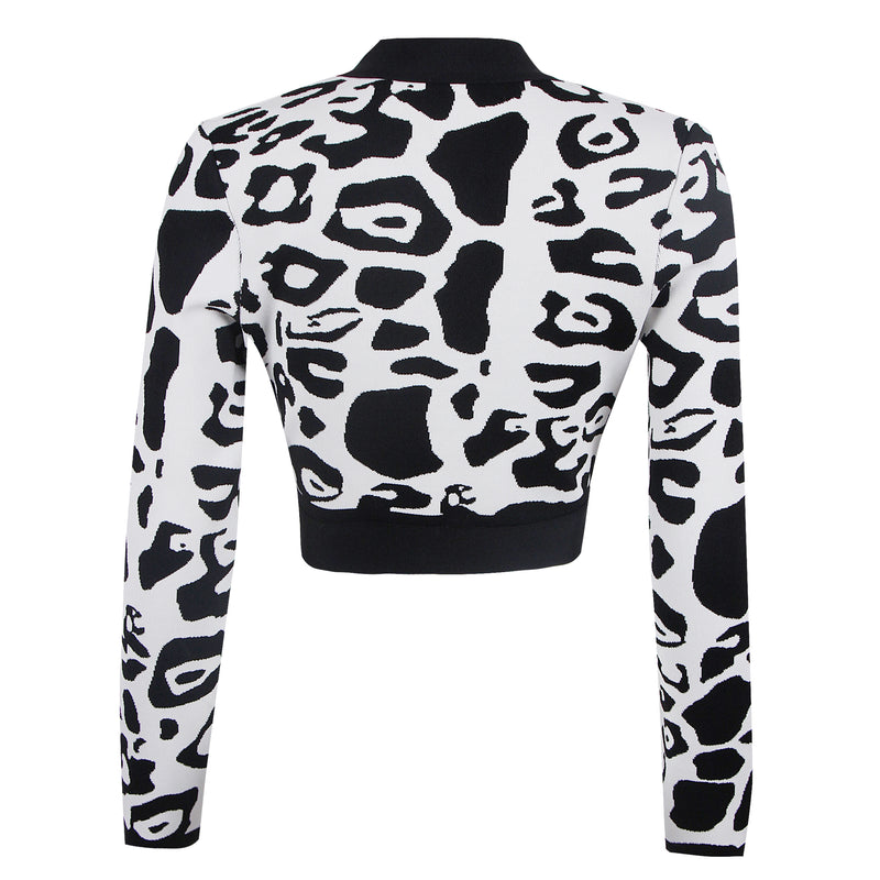 Leopard Print Bandage Jacket