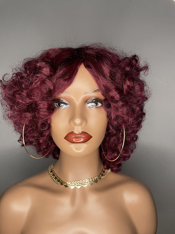 10" Rose Curl 99j Wig