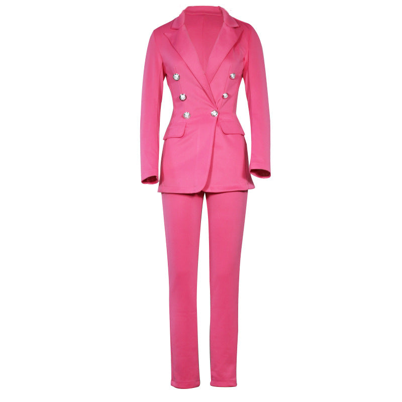 Double-Breasted Jacket and Pants Suit