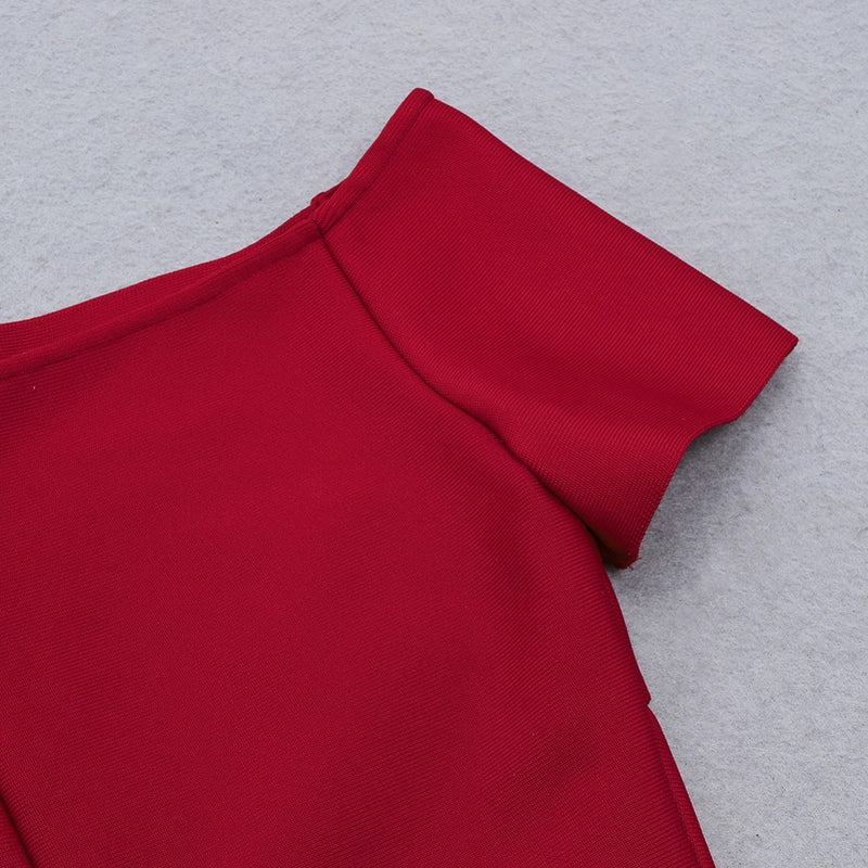 Red Distinctive Cut Out Midi Bandage Dress