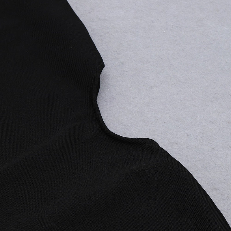 Black Backless Cut Out Midi Sleeveless Halter Bandage Dress