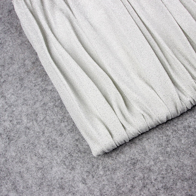 White Hollow-Out Wrinkled Mini Sleeveless Strappy Bandage Dress