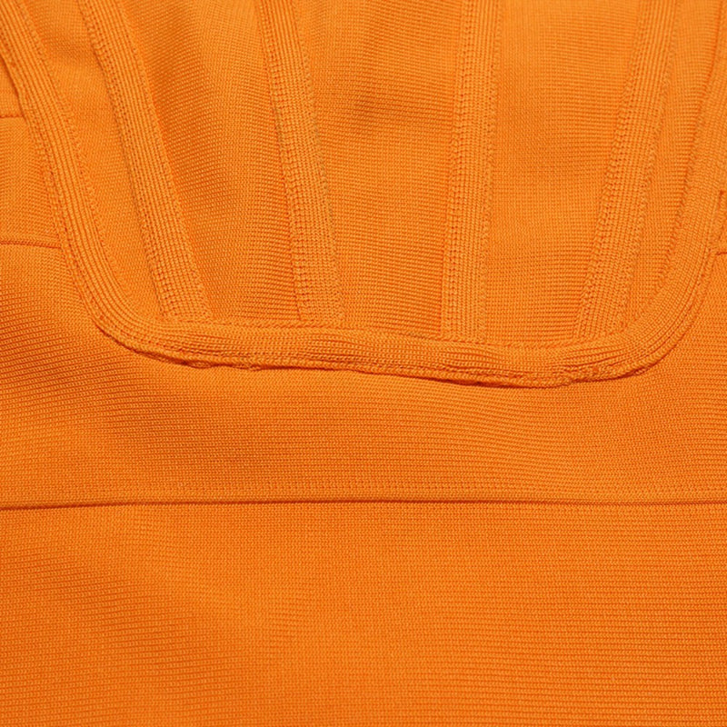 Uncross Me Orange Backless Hollow out Sleeveless Bandage Dress